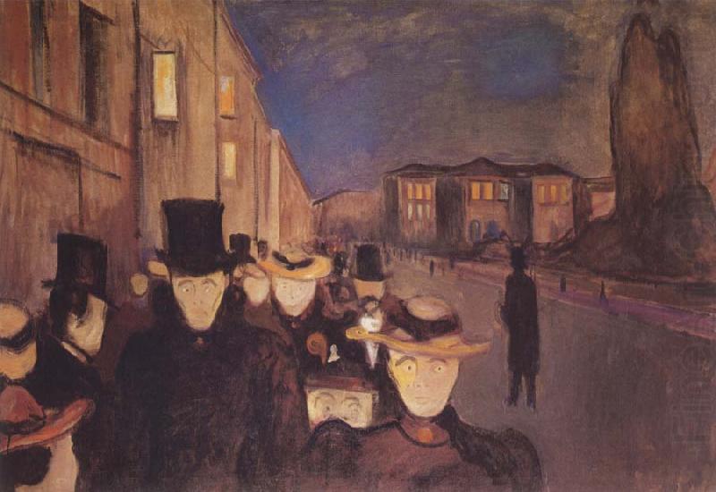 Edvard Munch Spring Evening on Karl Johan Street china oil painting image